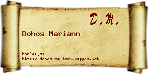 Dohos Mariann névjegykártya